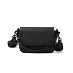 Vegan Leather Crossbody Bag with Adjustable Chain Shoulder Strap, 9*4*5 inch