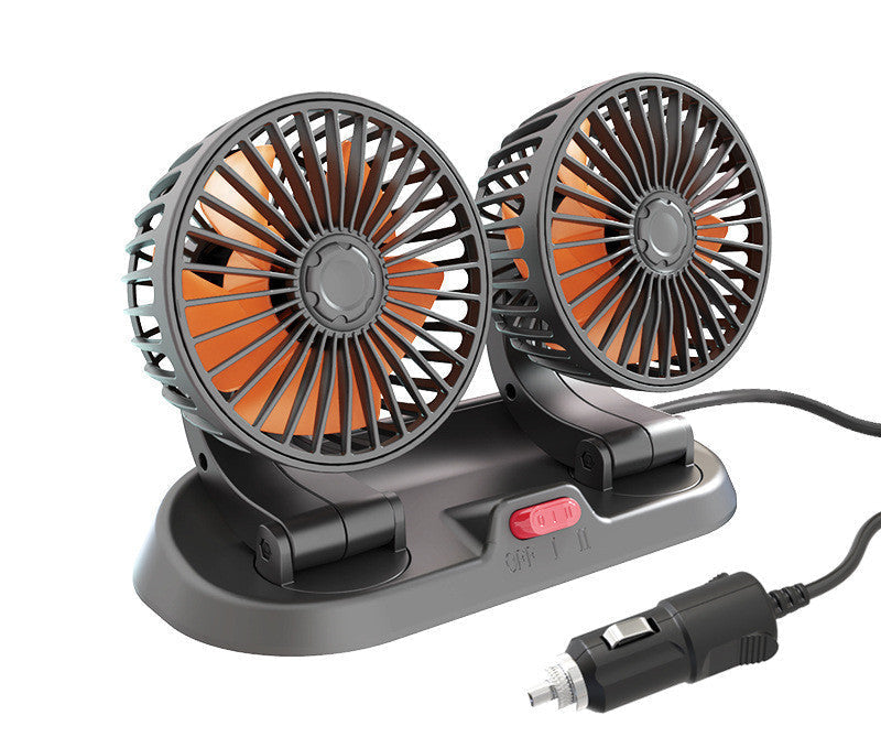 Double Head Folding Fan for Instrument Panel - USB, 12V/24V, Black, view 6
