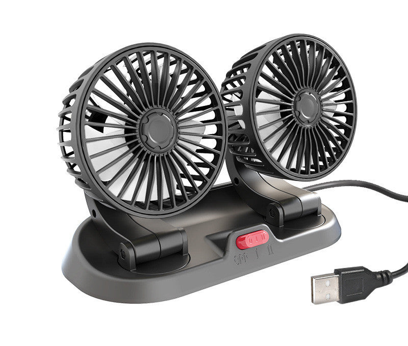 Double Head Folding Fan for Instrument Panel - USB, 12V/24V, Black, view 7