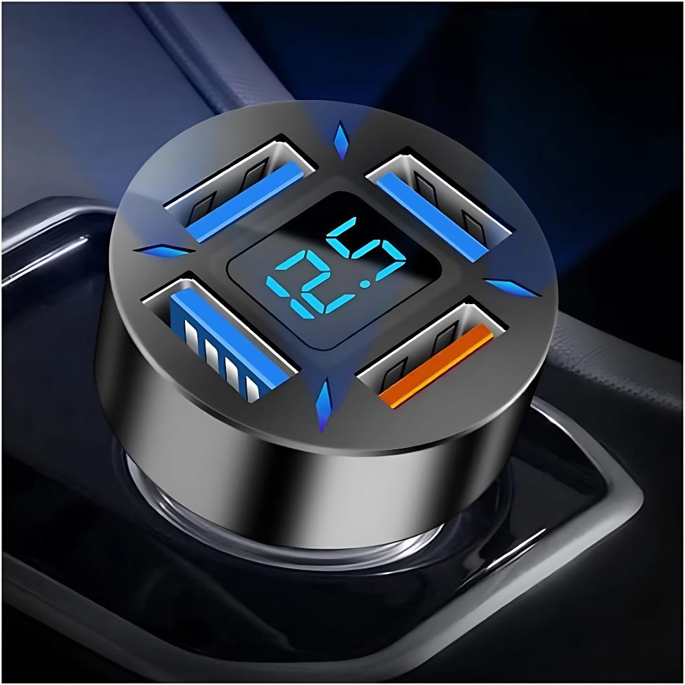 Car Charger Fast USB Multi Port Adapter - 66W, Dual USB, 12V-24V, view 2