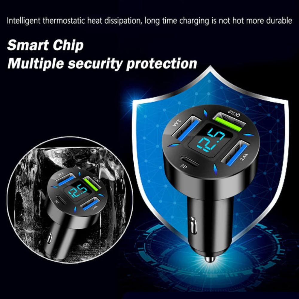 Car Charger Fast USB Multi Port Adapter - 66W, Dual USB, 12V-24V, view 7
