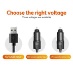 360° Adjustable 3-Head Car Fan USB/12V/24V - Black, Dashboard or Desk Use, view 5