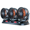 360° Adjustable 3-Head Car Fan USB/12V/24V - Black, Dashboard or Desk Use, view 6