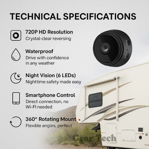 HD Wireless Backup Camera for RVs, Trucks, Trailers - Infrared Night Vision, view 2