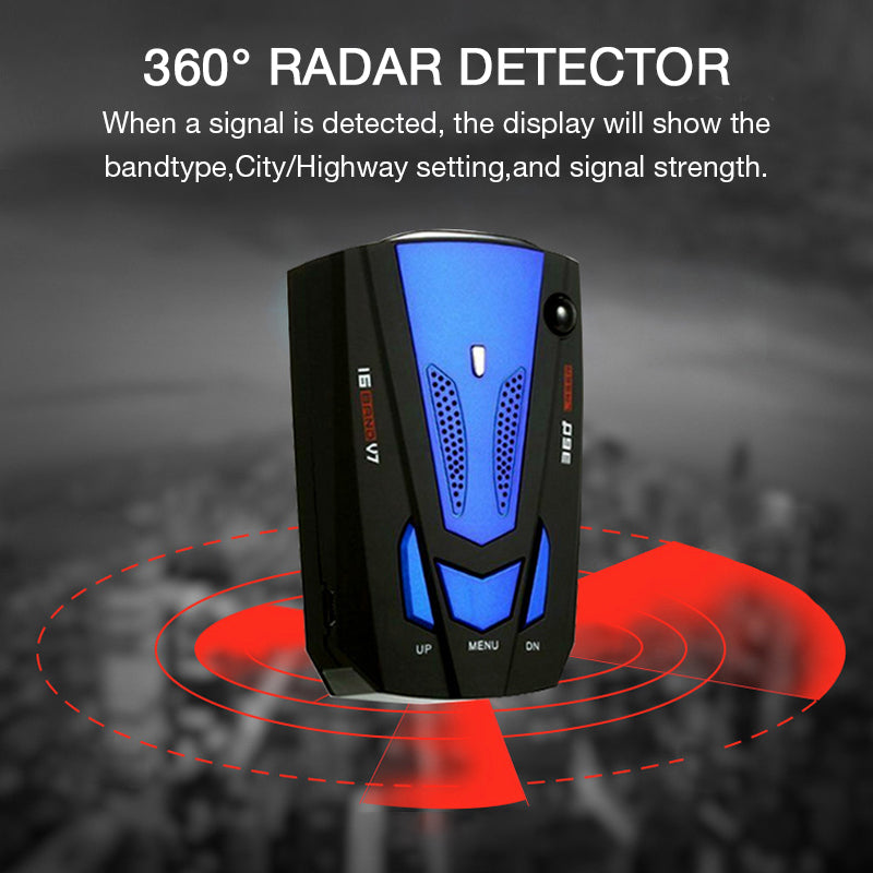 Vehicle Radar and Laser Detector with Voice Alerts, 12V DC