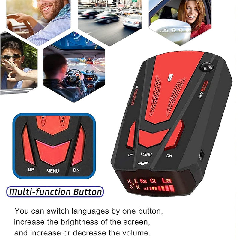 Vehicle Radar and Laser Detector with Voice Alerts, 12V DC