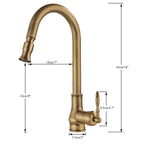 Vintage Antique Brass Kitchen Mixer Tap with 360° Swivel Spout