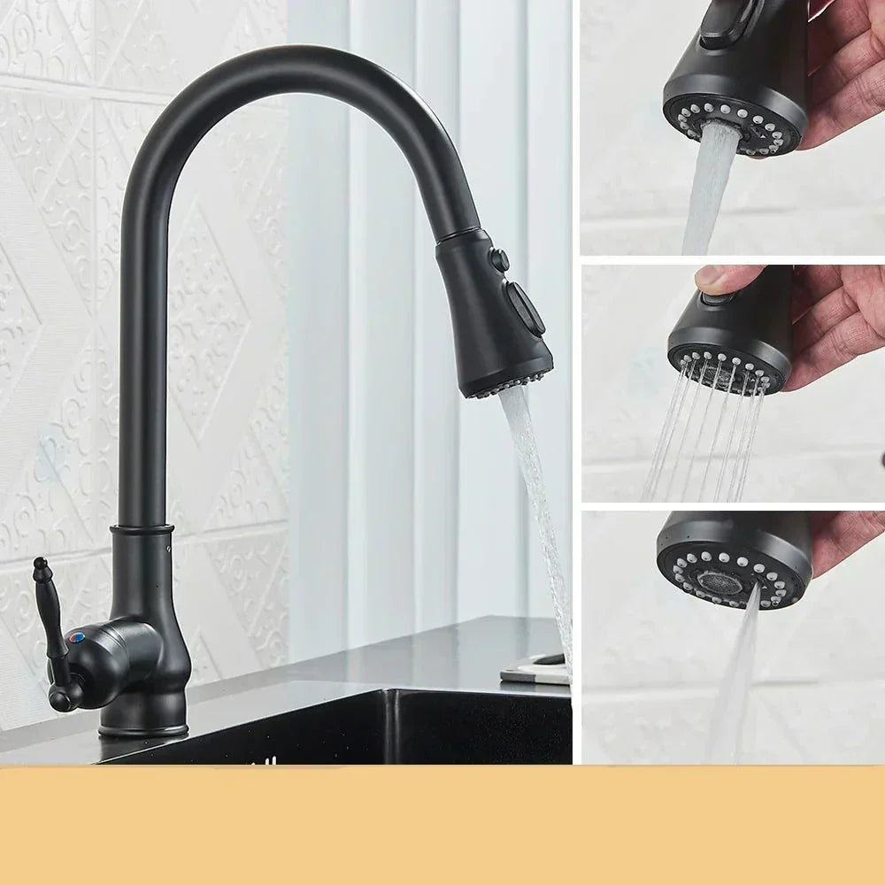 Vintage Antique Brass Kitchen Mixer Tap with 360° Swivel Spout