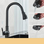 Vintage Antique Brass Kitchen Mixer Tap with 360° Swivel Spout