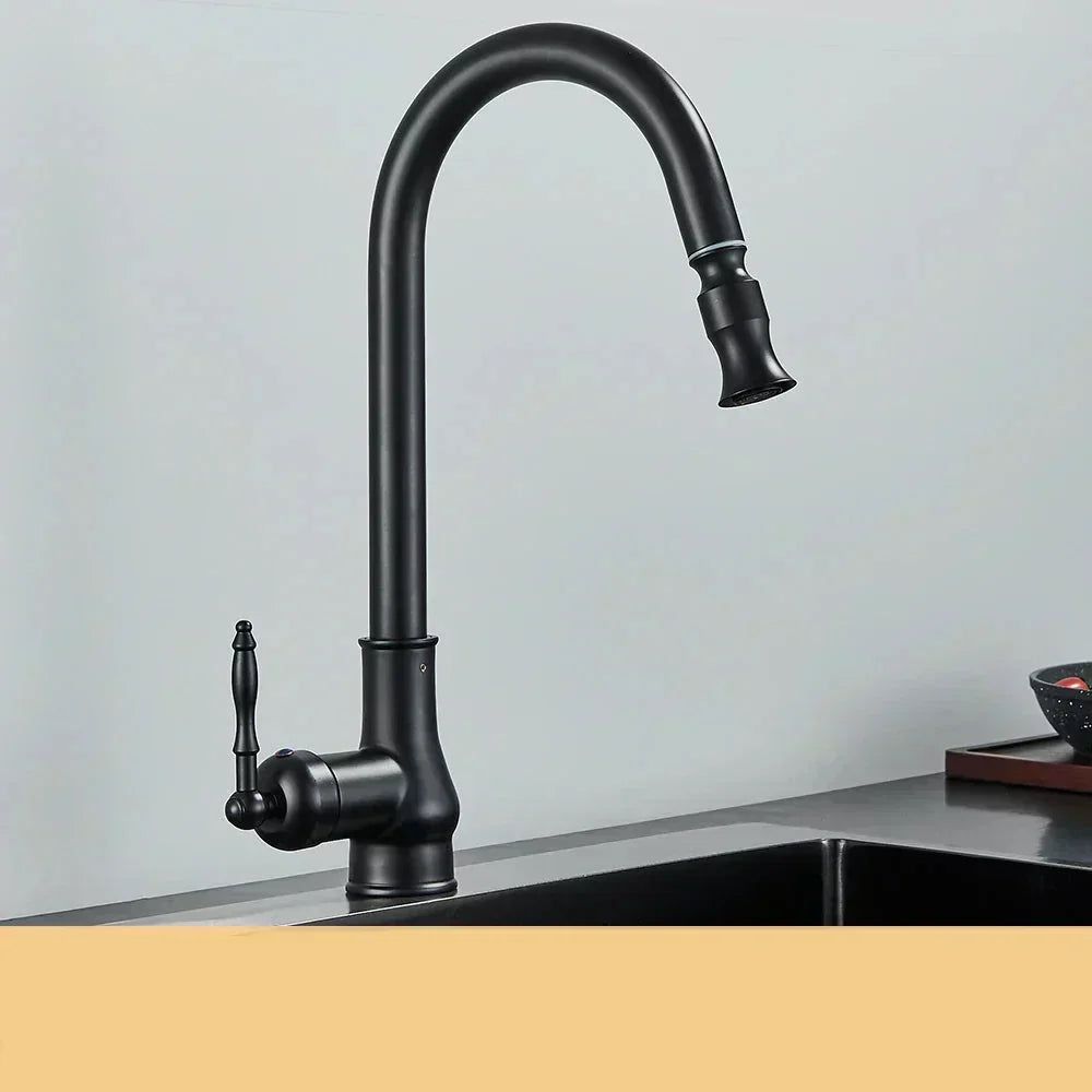 Vintage Antique Brass Kitchen Mixer Tap with 360° Swivel Spout