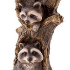 Vintage Garden Bird Bath, Polyresin Raccoon Design