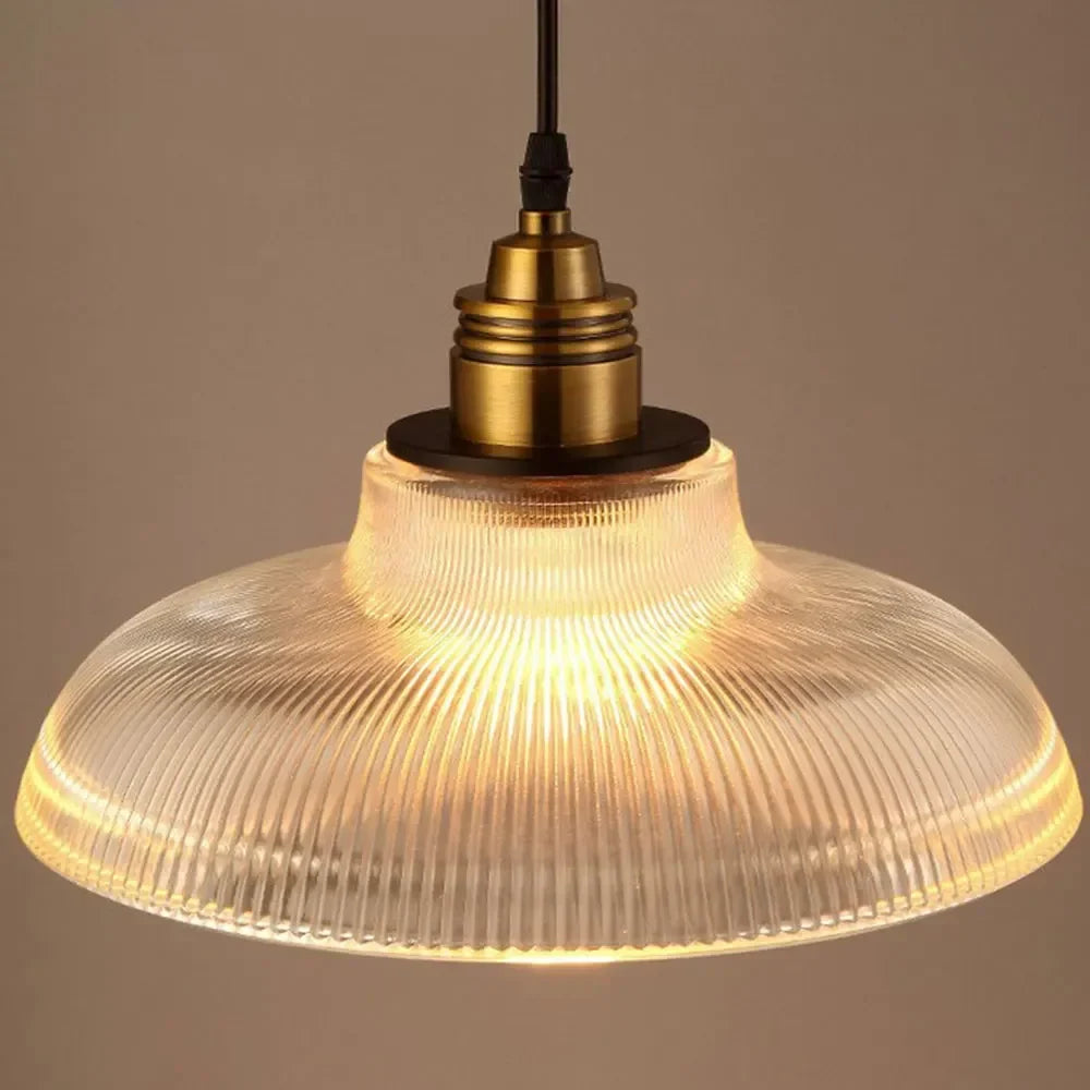 Vintage Glass Pendant Light, Industrial Retro, 120 x 18 x 30 cm