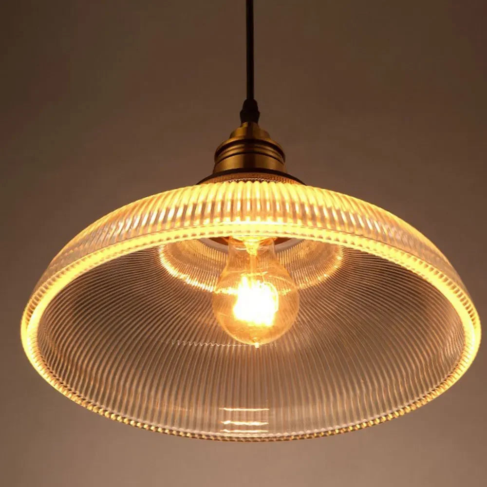 Vintage Glass Pendant Light, Industrial Retro, 120 x 18 x 30 cm