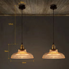 Vintage Glass Pendant Light, Industrial Retro, 120 x 18 x 30 cm