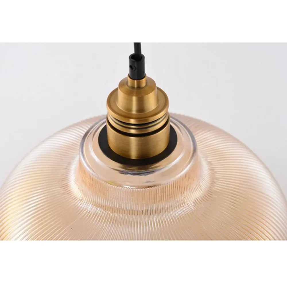 Vintage Glass Pendant Light, Industrial Retro, 120 x 18 x 30 cm