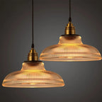 Vintage Glass Pendant Light, Industrial Retro, 120 x 18 x 30 cm