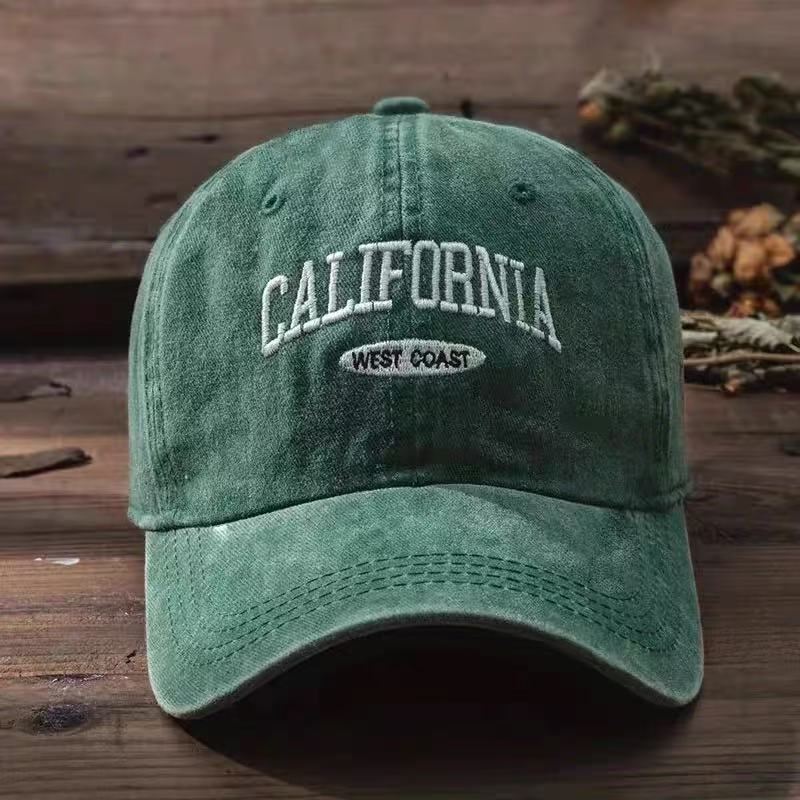 Vintage-Inspired Denim Baseball Cap with Adjustable Back Strap