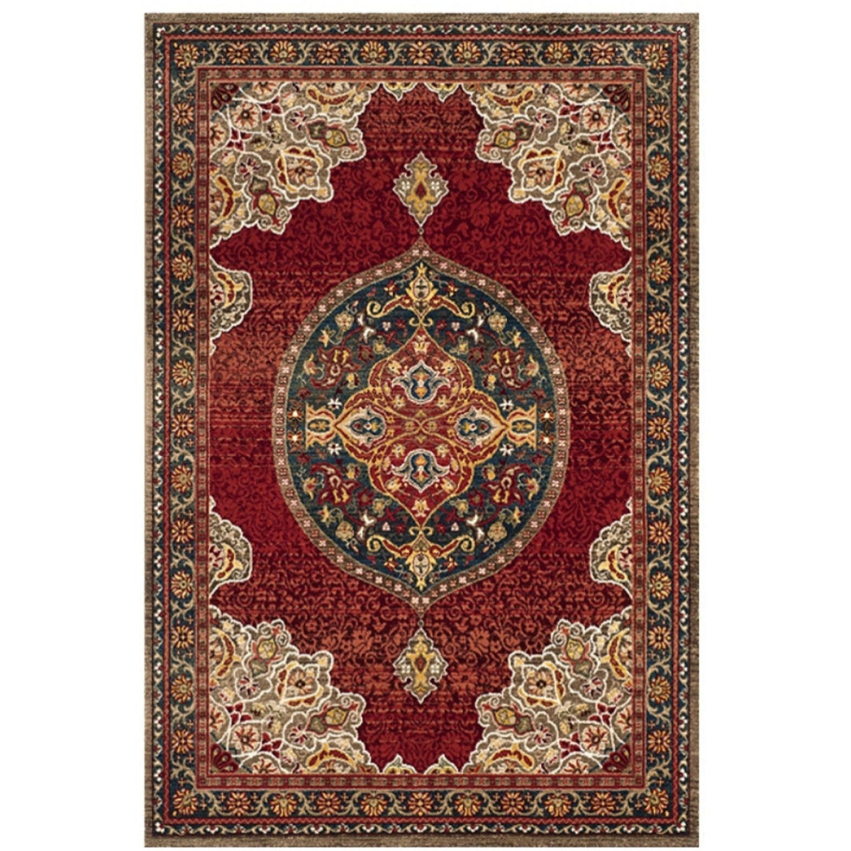 Vintage-Inspired Oriental Area Rug with Intricate Pattern