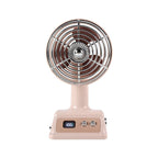 Vintage-Style Tabletop Desk Fan with Metal Grille and LED Display