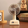 Vintage-Style Tabletop Desk Fan with Metal Grille and LED Display