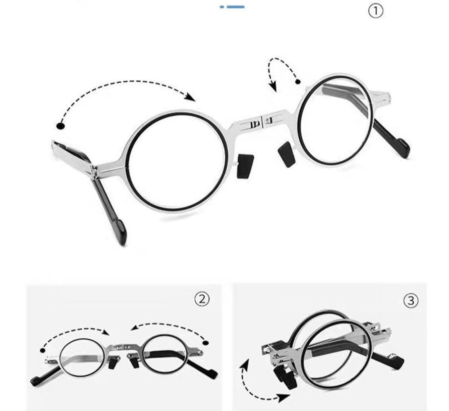 Compact Folding Reading Glasses - Ultra-Light Metal, +1 to +4 Strengths, view 4