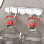 Wall-Mounted Broom, Mop & Tool Holder with 4 Clamps and 5 Hooks
