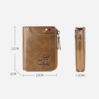 RFID-Blocking Wallet for Men and Women - PU Leather, Khaki Black Brown, view 11