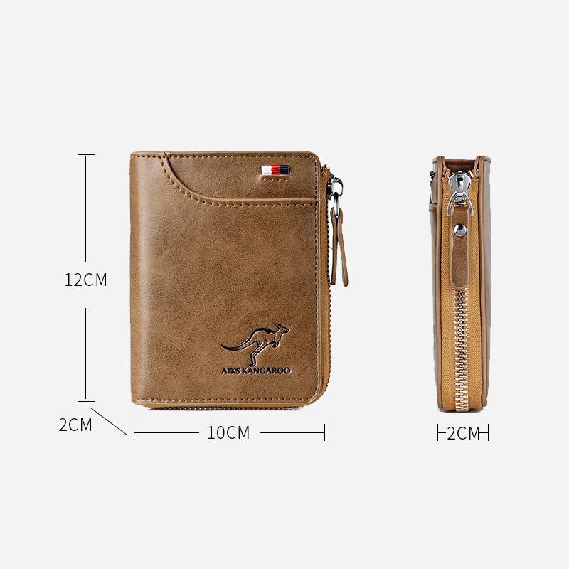 RFID-Blocking Wallet for Men and Women - PU Leather, Khaki Black Brown, view 11