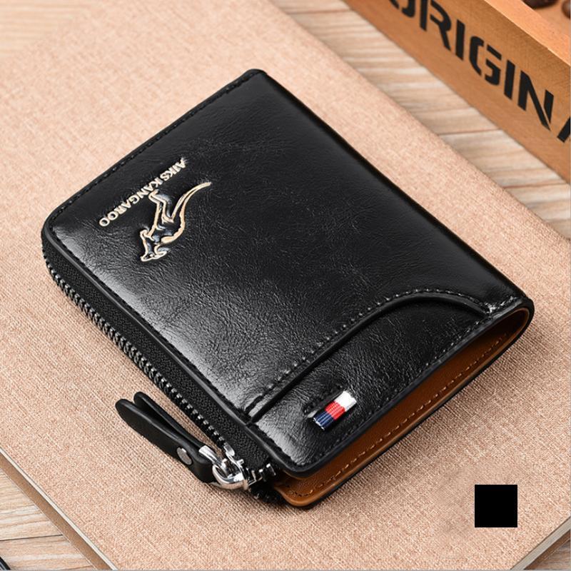 RFID-Blocking Wallet for Men and Women - PU Leather, Khaki Black Brown, view 13