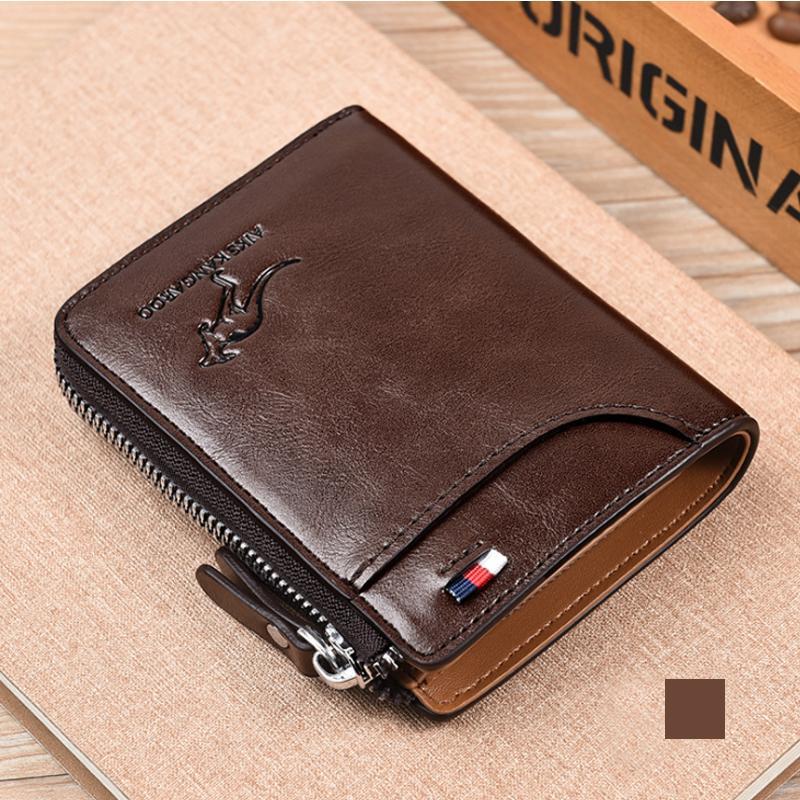 RFID-Blocking Wallet for Men and Women - PU Leather, Khaki Black Brown, view 14