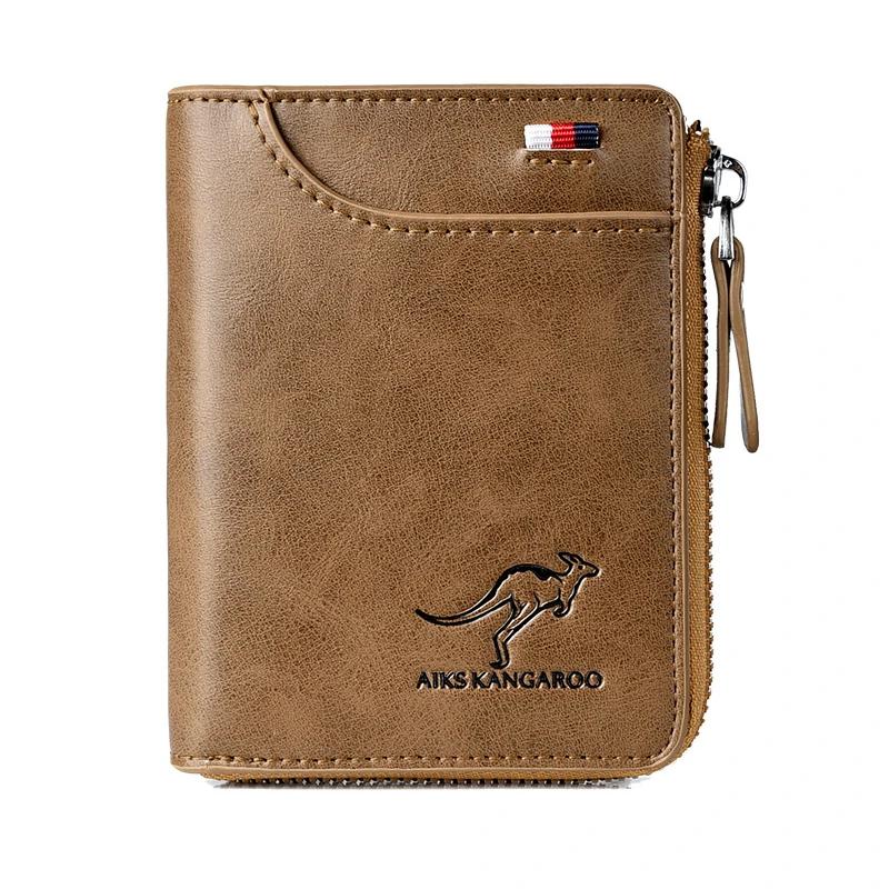 RFID-Blocking Wallet for Men and Women - PU Leather, Khaki Black Brown, view 4
