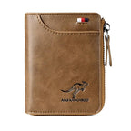 RFID-Blocking Wallet for Men and Women - PU Leather, Khaki Black Brown, view 4