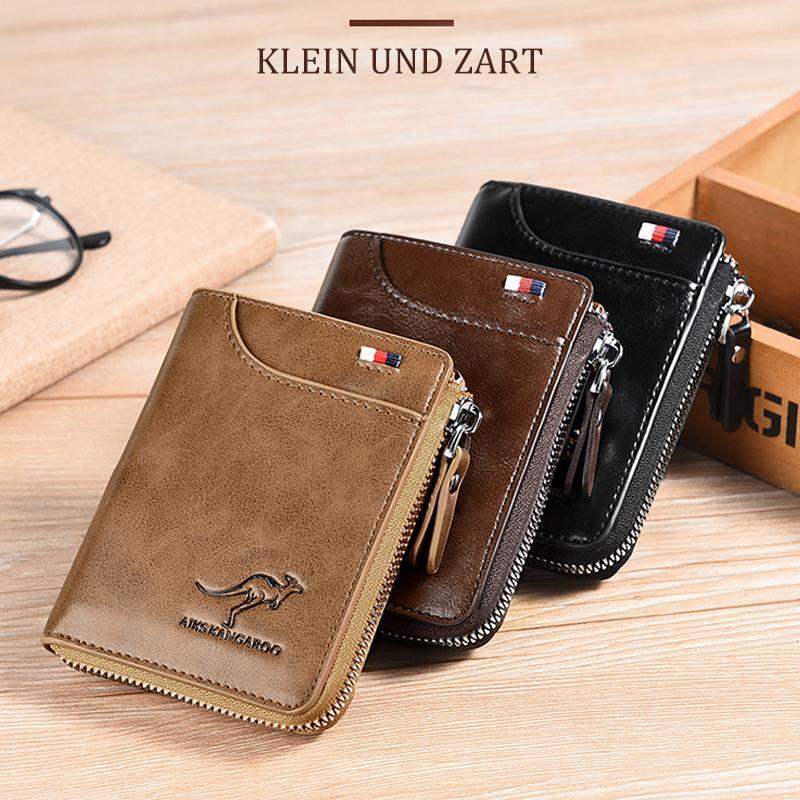 RFID-Blocking Wallet for Men and Women - PU Leather, Khaki Black Brown, view 6
