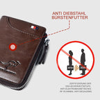 RFID-Blocking Wallet for Men and Women - PU Leather, Khaki Black Brown, view 7