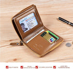 RFID-Blocking Wallet for Men and Women - PU Leather, Khaki Black Brown, view 9