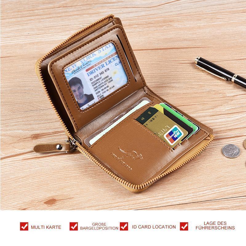 RFID-Blocking Wallet for Men and Women - PU Leather, Khaki Black Brown, view 9