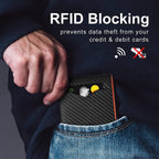 Men’s Slim RFID Wallet Leather Card Holder - Black, Ultra-Thin, Holds 7 Cards, view 2