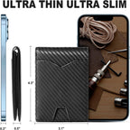 Men’s Slim RFID Wallet Leather Card Holder - Black, Ultra-Thin, Holds 7 Cards, view 5
