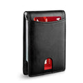 Men’s Slim RFID Wallet Leather Card Holder - Black, Ultra-Thin, Holds 7 Cards