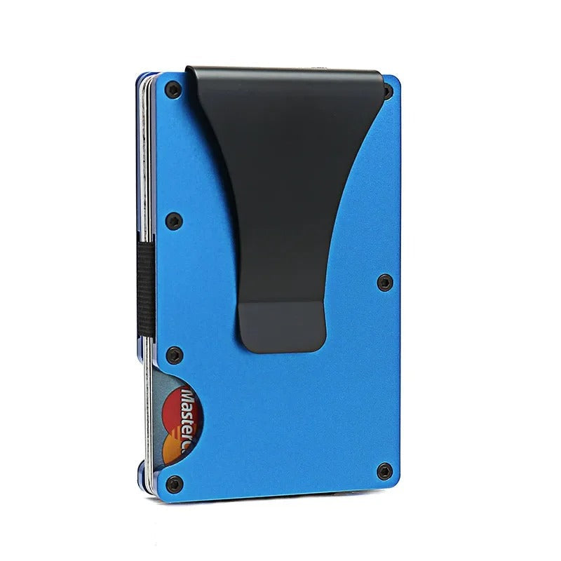 Titanium Card Holder Wallet for Men & Women - Matte Cobalt, RFID Blocking, view 11