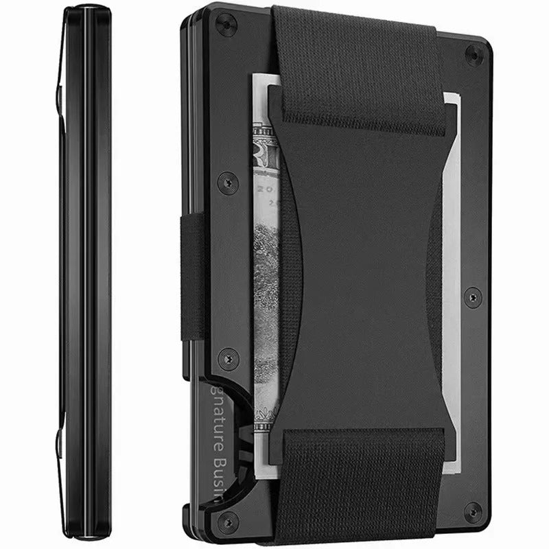 Titanium Card Holder Wallet for Men & Women - Matte Cobalt, RFID Blocking, view 4
