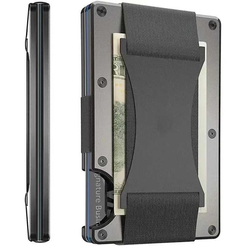 Titanium Card Holder Wallet for Men & Women - Matte Cobalt, RFID Blocking, view 7