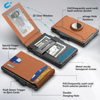 AirTag Wallet for Men - RFID Blocking Bifold, Pop Up Aluminium Case, Leather, view 2