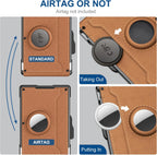 AirTag Wallet for Men - RFID Blocking Bifold, Pop Up Aluminium Case, Leather, view 5