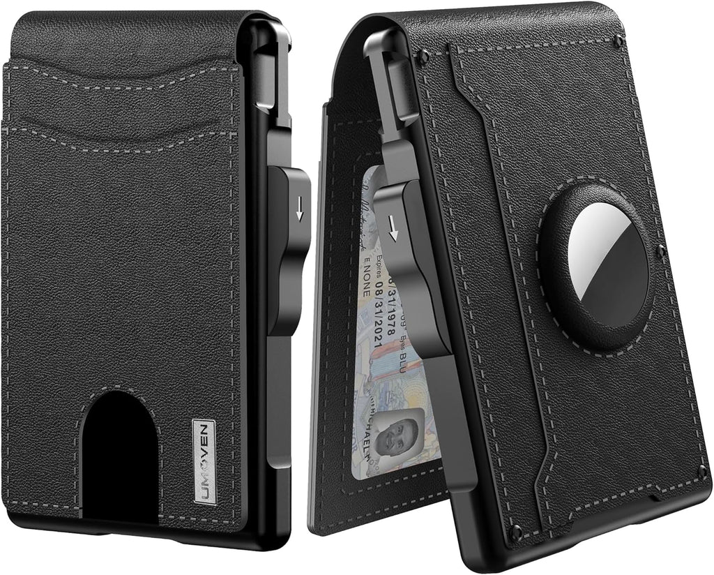 AirTag Wallet for Men - RFID Blocking Bifold, Pop Up Aluminium Case, Leather, view 7