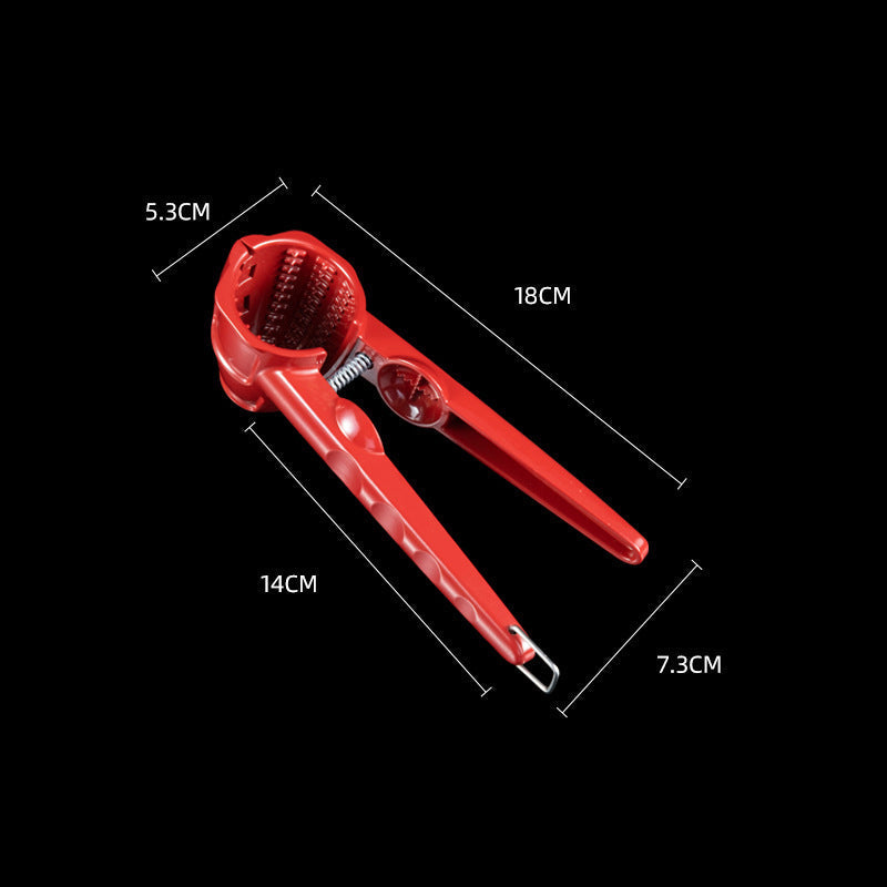 Walnut Nutcracker Tongs, Aluminium and Stainless Steel, Red, 160g