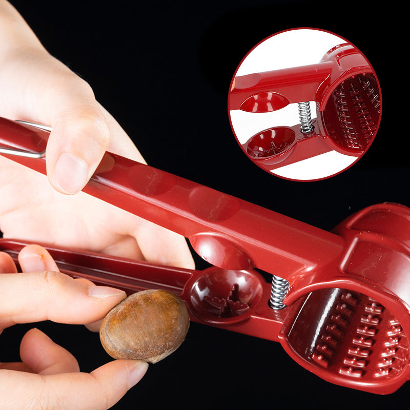 Walnut Nutcracker Tongs, Aluminium and Stainless Steel, Red, 160g