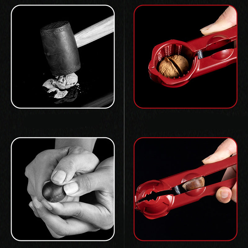 Walnut Nutcracker Tongs, Aluminium and Stainless Steel, Red, 160g