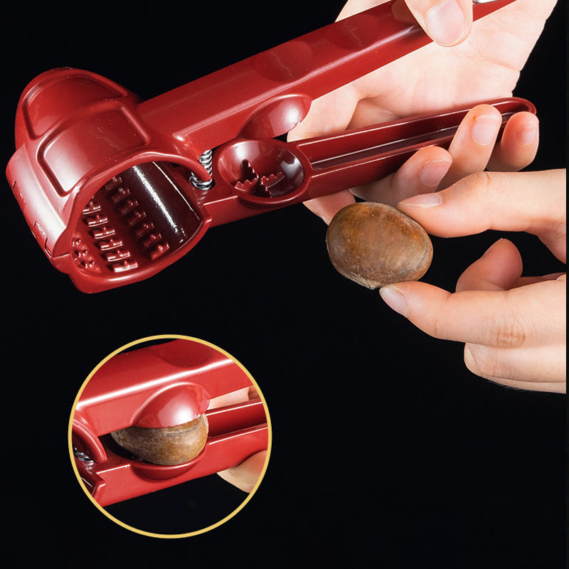 Walnut Nutcracker Tongs, Aluminium and Stainless Steel, Red, 160g