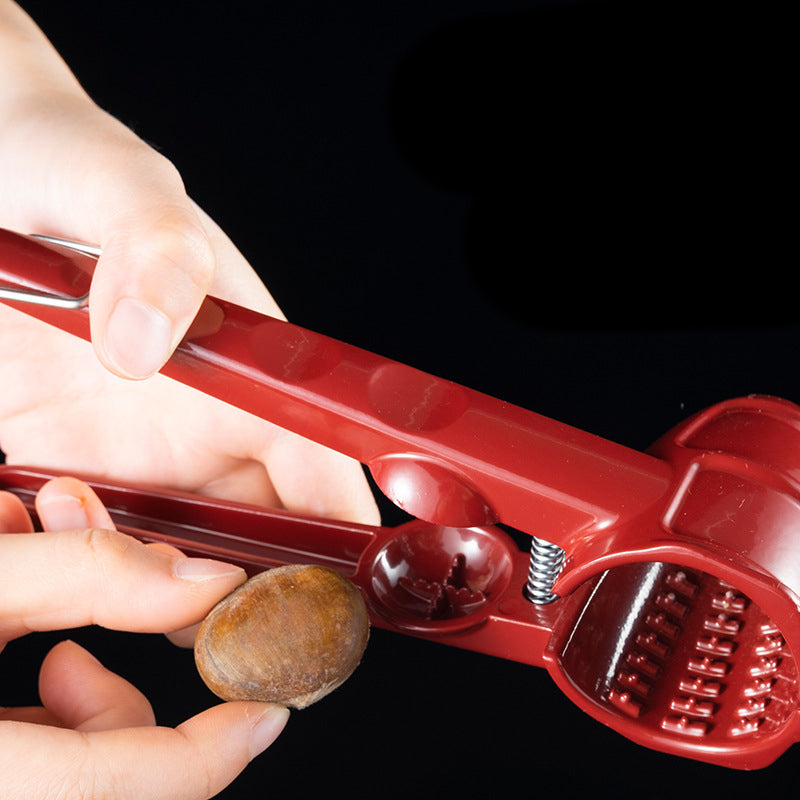 Walnut Nutcracker Tongs, Aluminium and Stainless Steel, Red, 160g